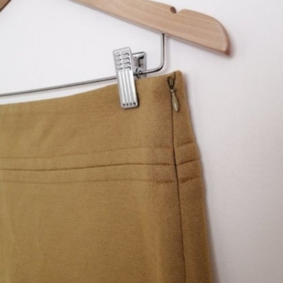 Theory Mustard Yellow Wool Mini Skirt - Picture 3 of 5